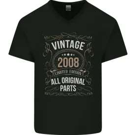 16th Birthday Limited Edition 2008 Mens V-Neck Cotton T-Shirt