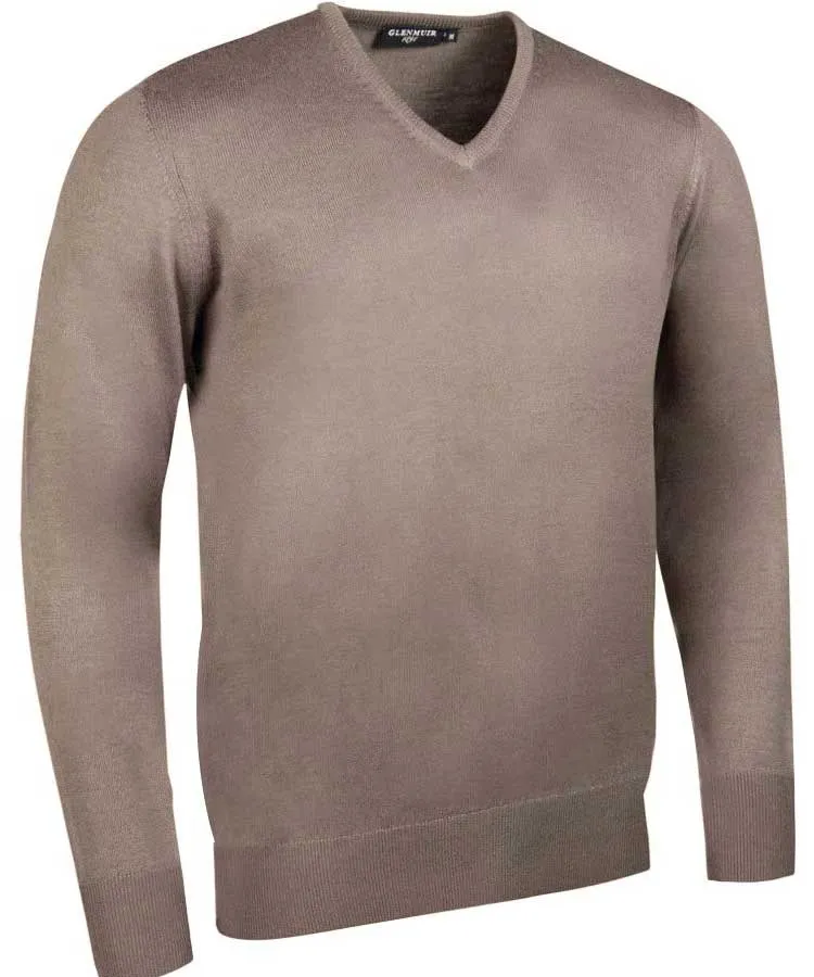 40% OFF GLENMUIR Mens Wilkie V-Neck Sweater - Fine Merino Wool - Charcoal - Size: SMALL & MEDIUM