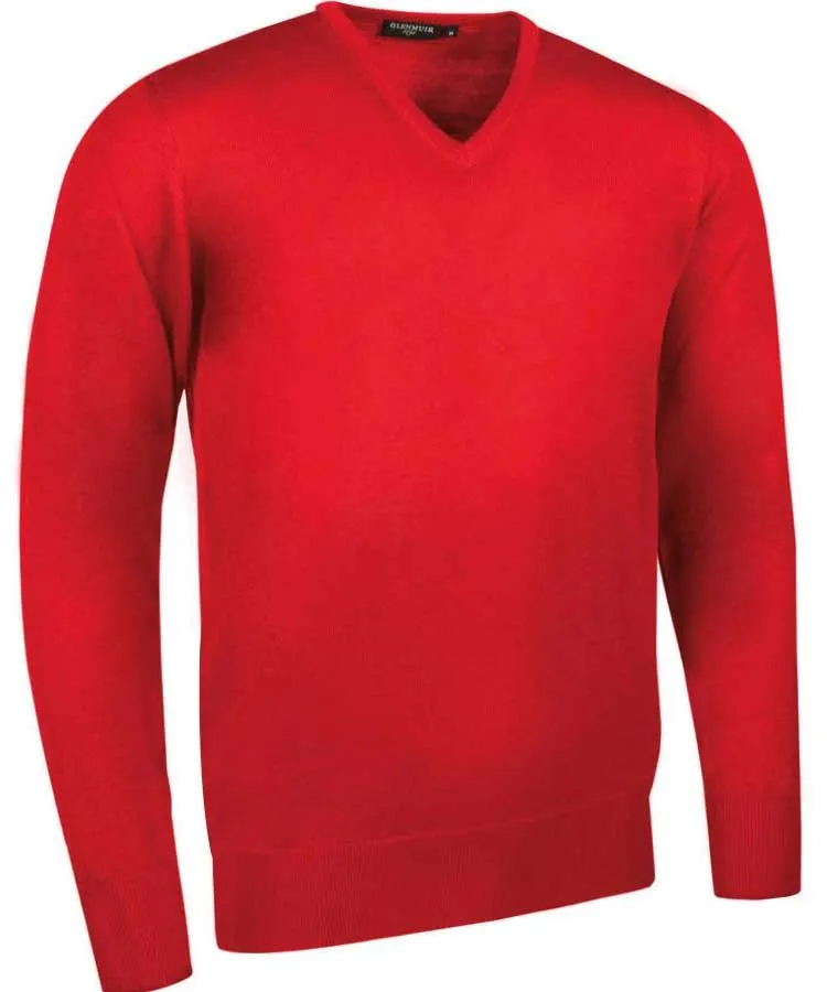 40% OFF GLENMUIR Mens Wilkie V-Neck Sweater - Fine Merino Wool - Charcoal - Size: SMALL & MEDIUM