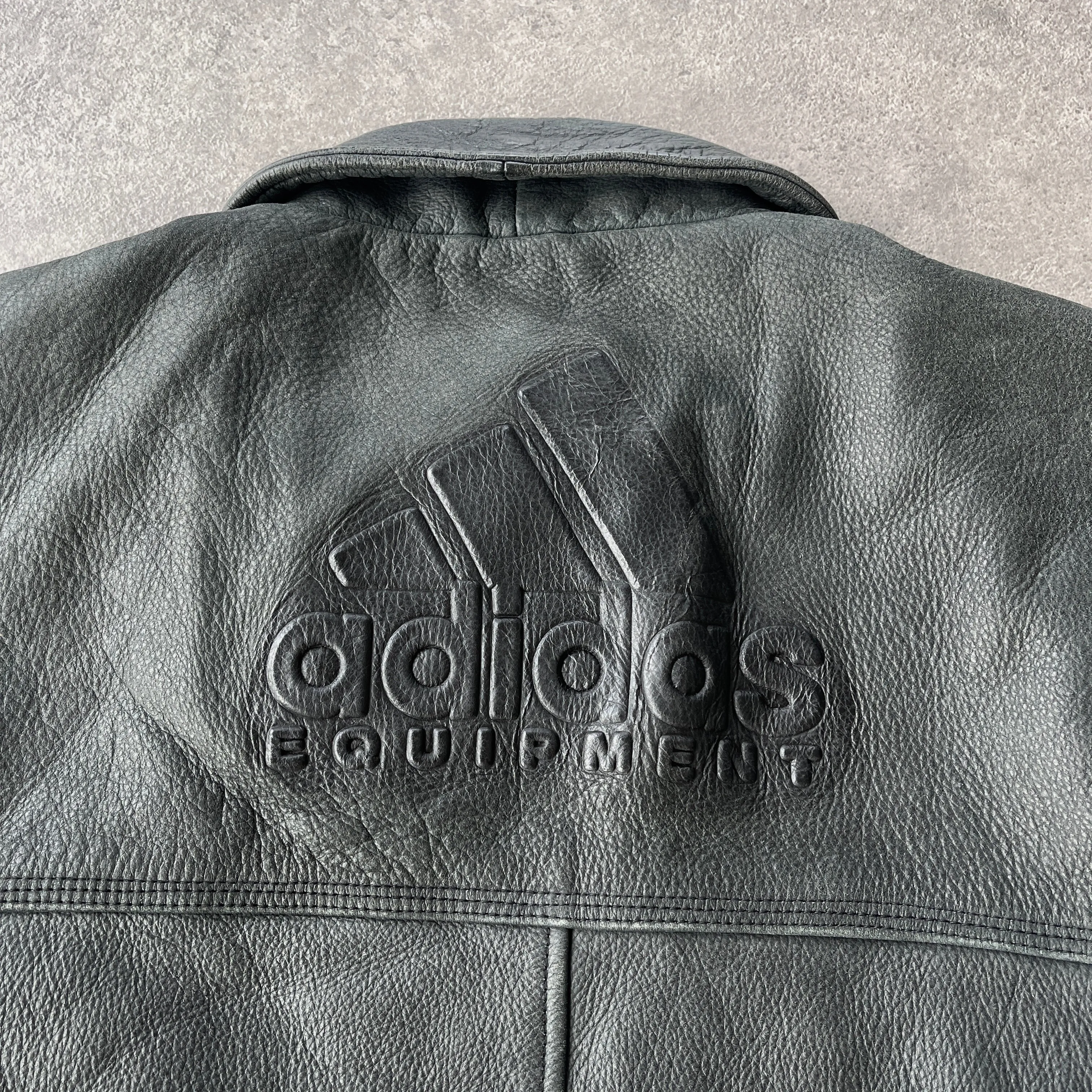 Adidas Equipment RARE 1990s heavyweight leather jacket (L)