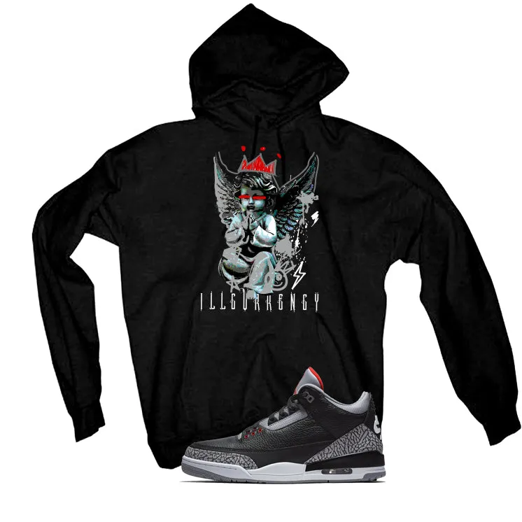 Air Jordan 3 Black Cement Black T-Shirt (Graffiti Angel)| illcurrency