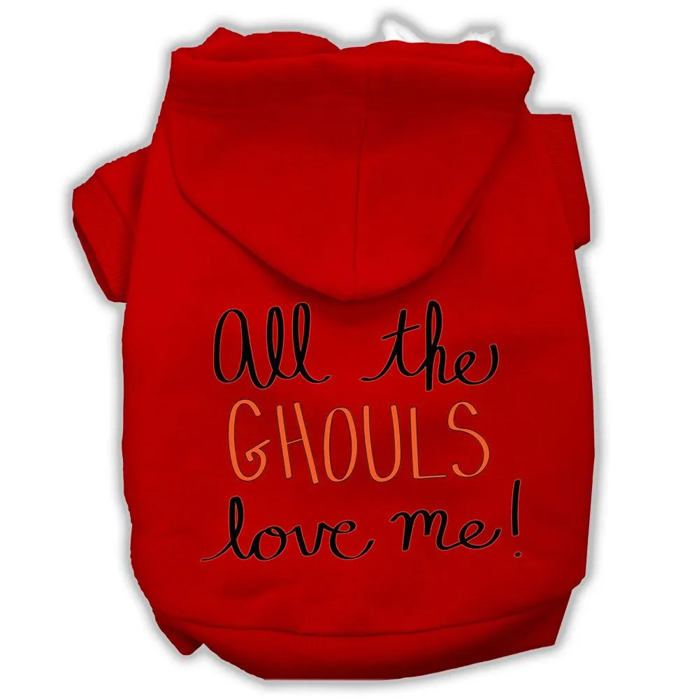 All The Ghouls Screenprint Dog Hoodie Red Xl (16)