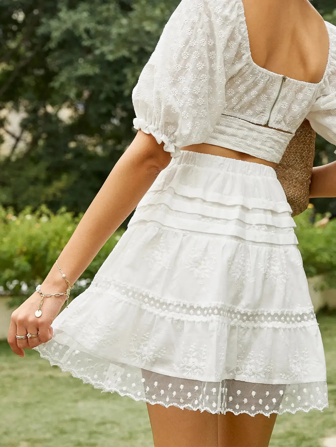 Assisi White A-Line Skirt