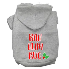 Bah Humbug Screen Print Dog Hoodie Grey L