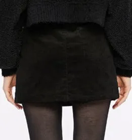 Black A-Line Split Skirt