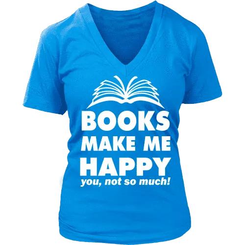 Books make me happy V-neck