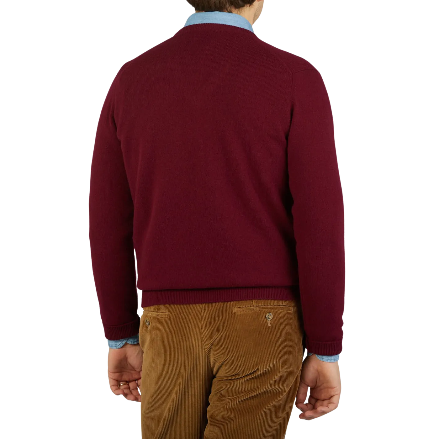 Bordeaux V-Neck Lambswool Sweater