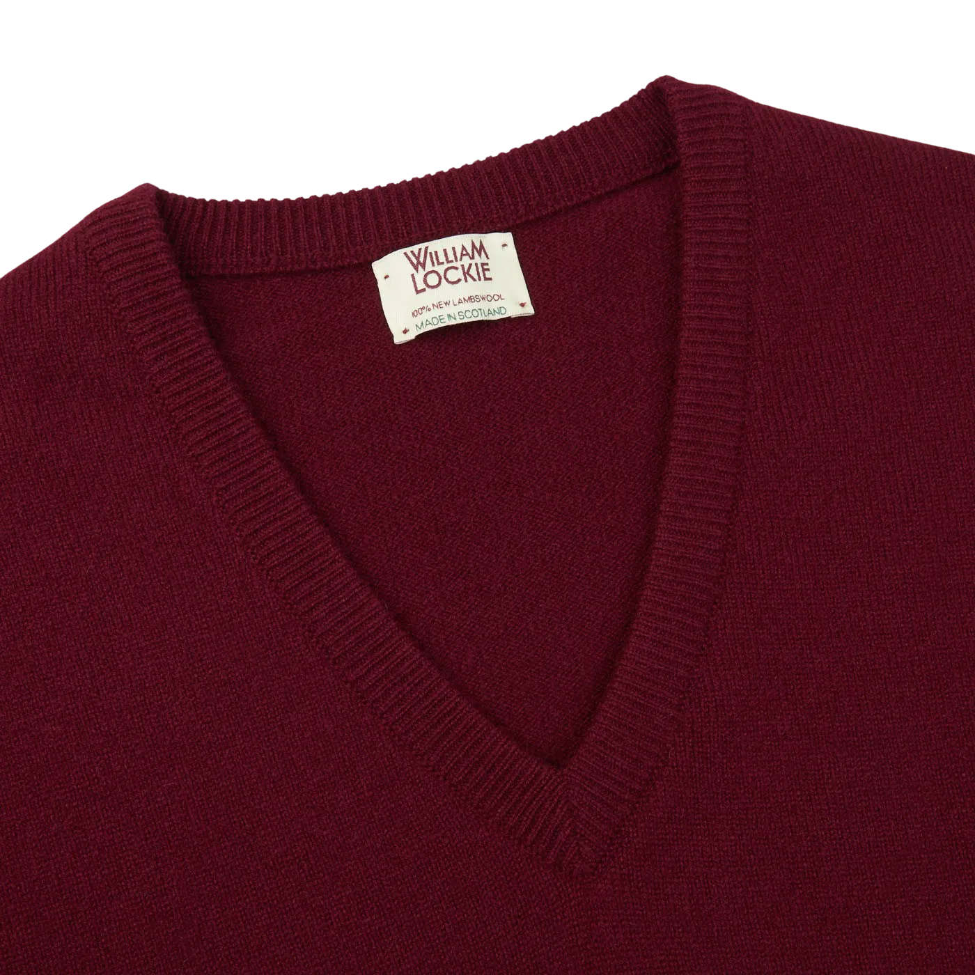 Bordeaux V-Neck Lambswool Sweater