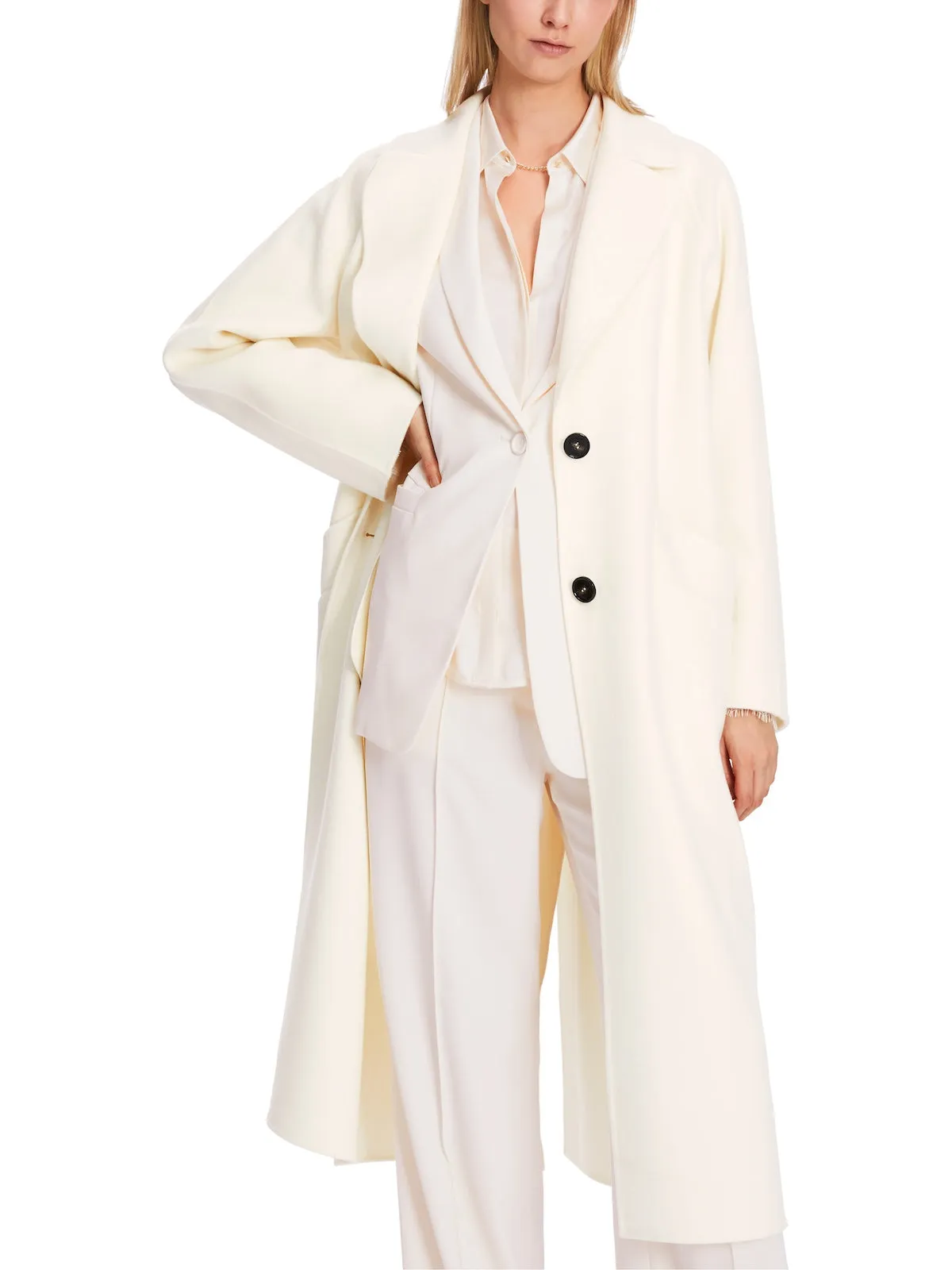 Bright Ecru Pure Wool Coat