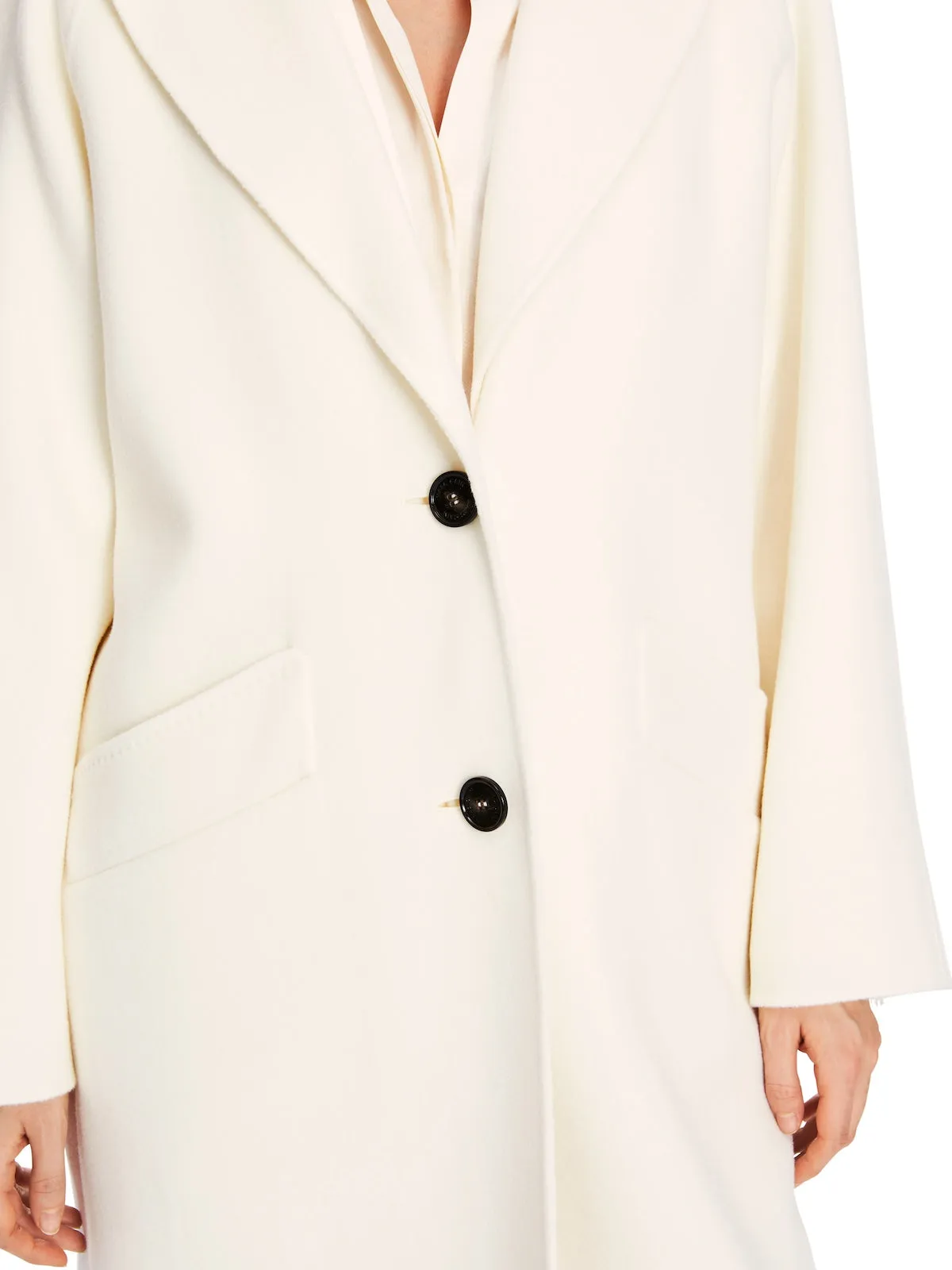 Bright Ecru Pure Wool Coat