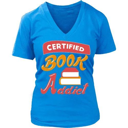 Certified book addict V-neck