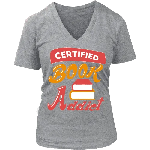 Certified book addict V-neck