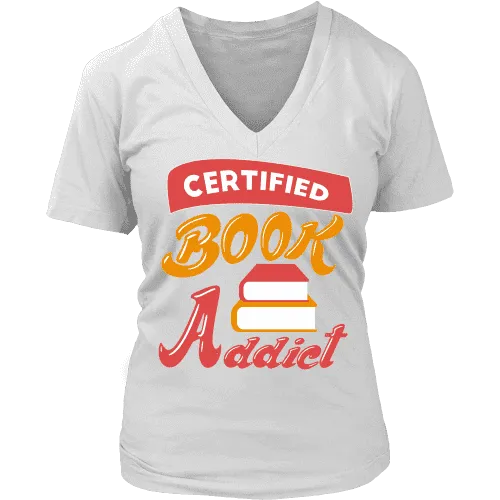 Certified book addict V-neck