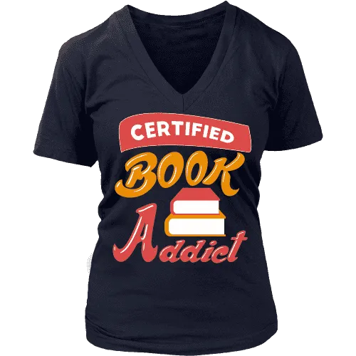 Certified book addict V-neck