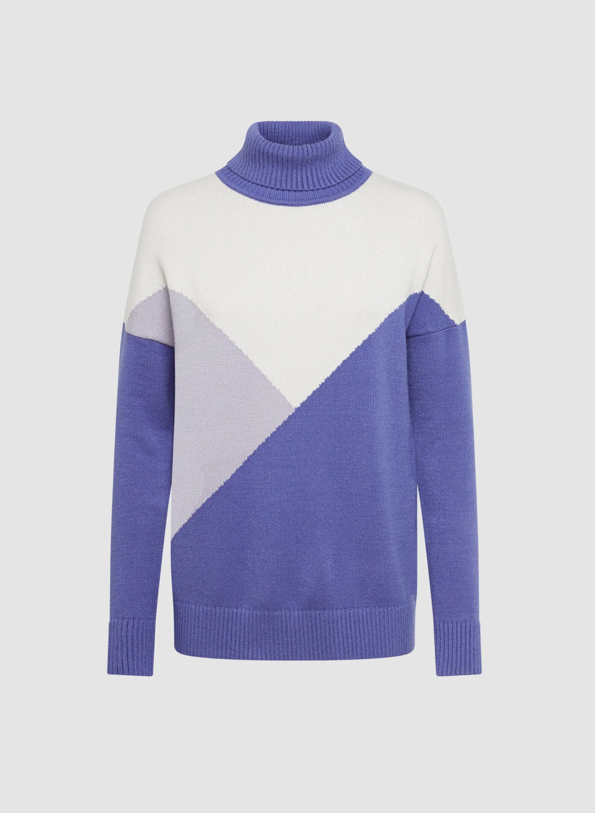 Colour Block Turtleneck Sweater