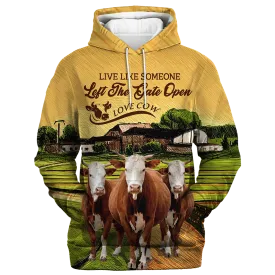 Cow Field On The Farm Hoodie