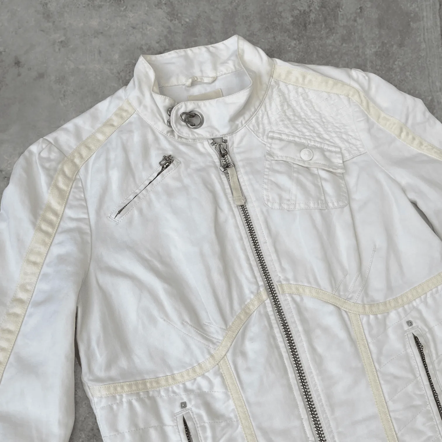 DIESEL 90'S WHITE CARGO JACKET - S/M