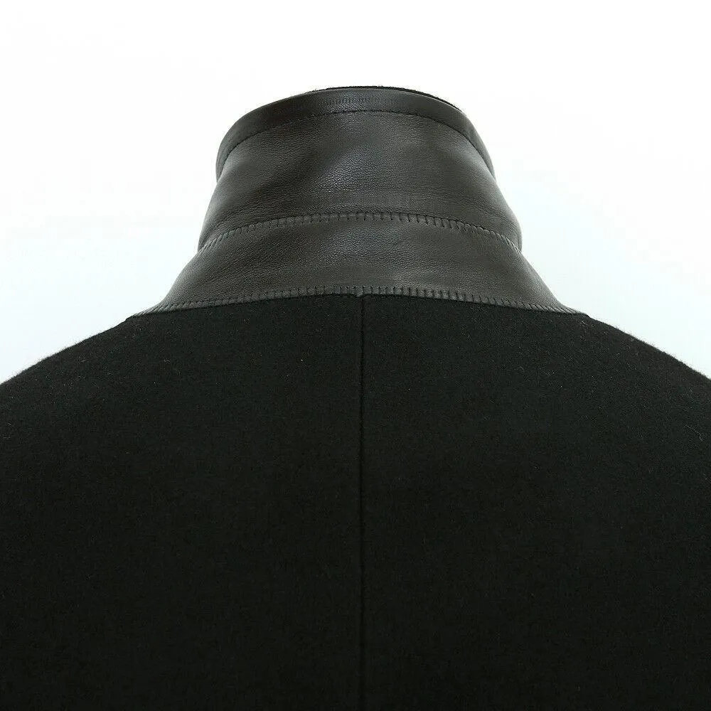 Double Breasted Black Wool Pea Coat