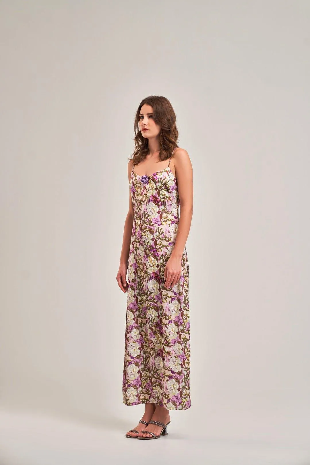 FLORAL A- LINE  MAXI DRESS