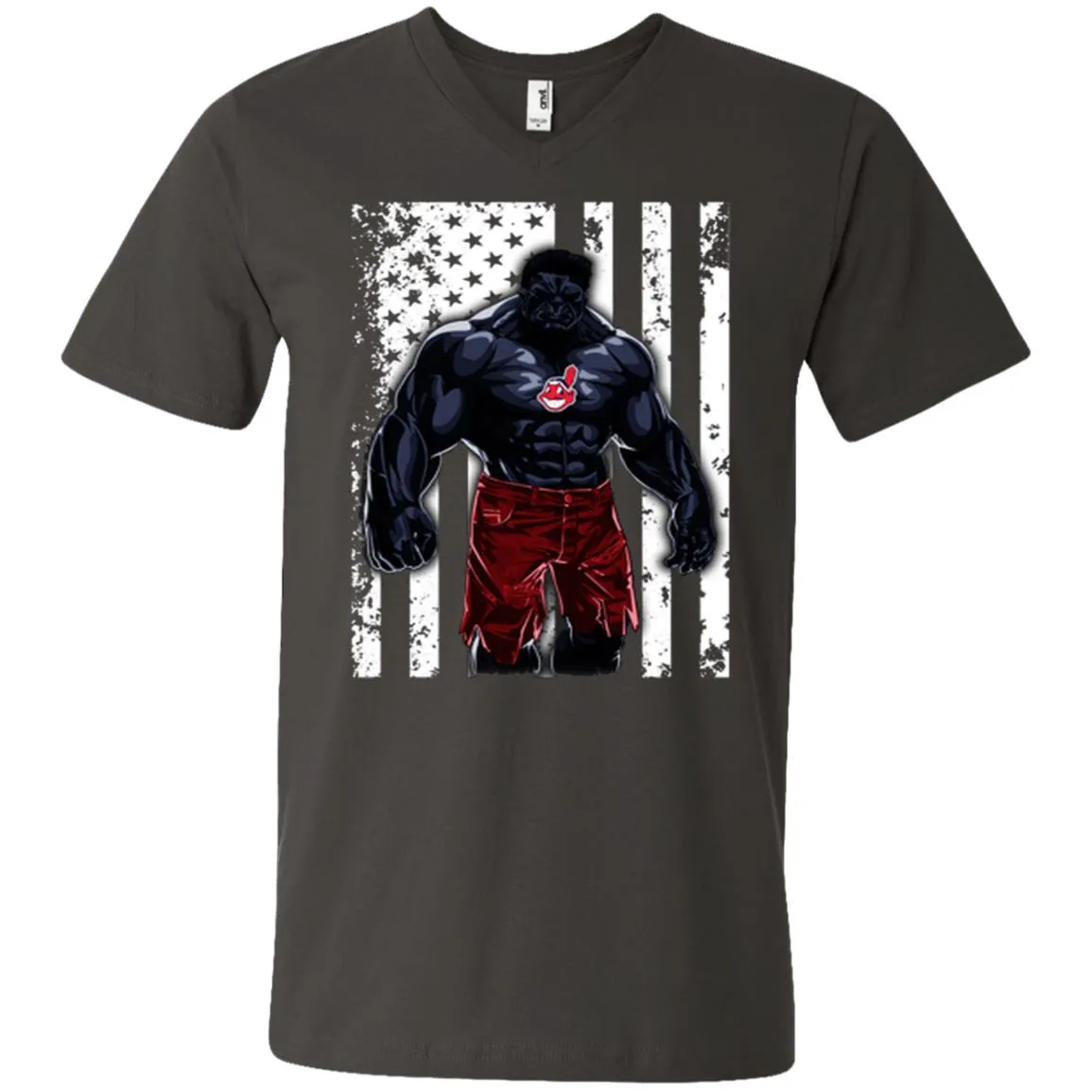 Giants Hulk Cleveland Indians T-shirt Flag Men V-Neck T-Shirt