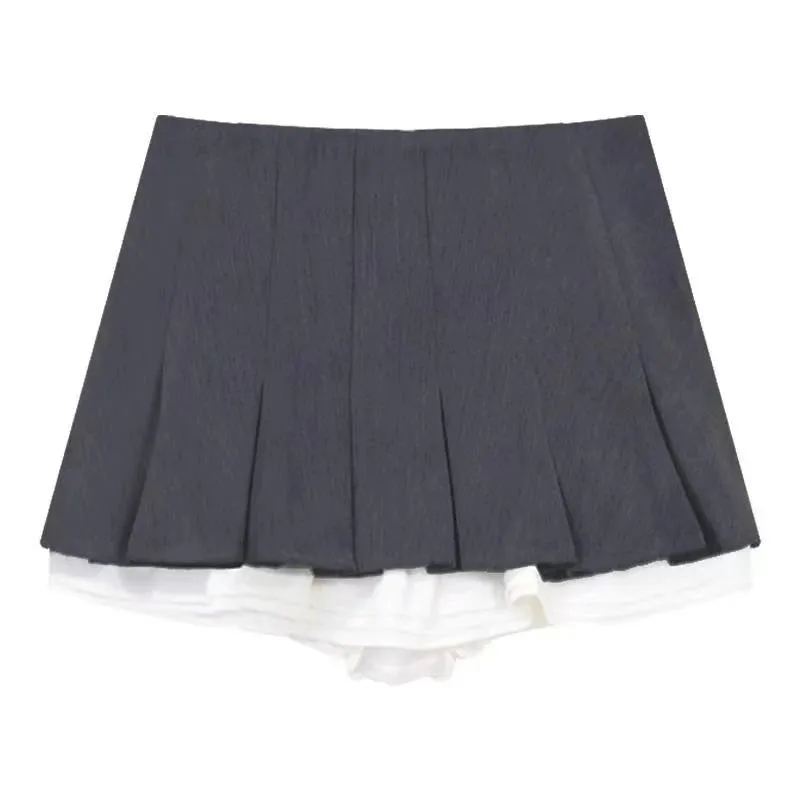 Girlary Japanese College Style Pleated Skirts Women New Autumn 2024 Winter All-Matching Mini Female High Waist A- Line Black Skirt