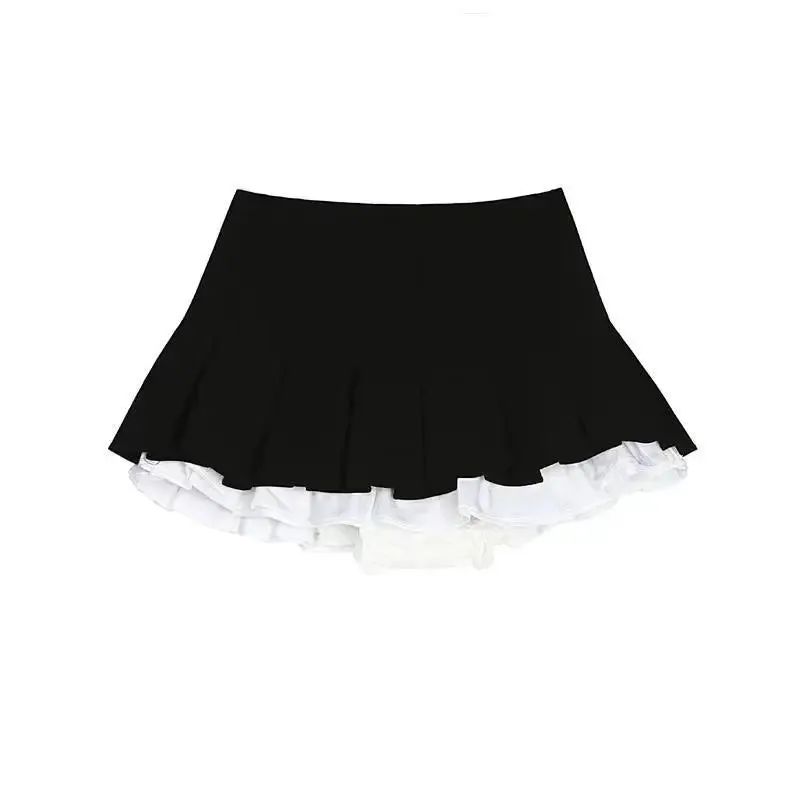 Girlary Japanese College Style Pleated Skirts Women New Autumn 2024 Winter All-Matching Mini Female High Waist A- Line Black Skirt