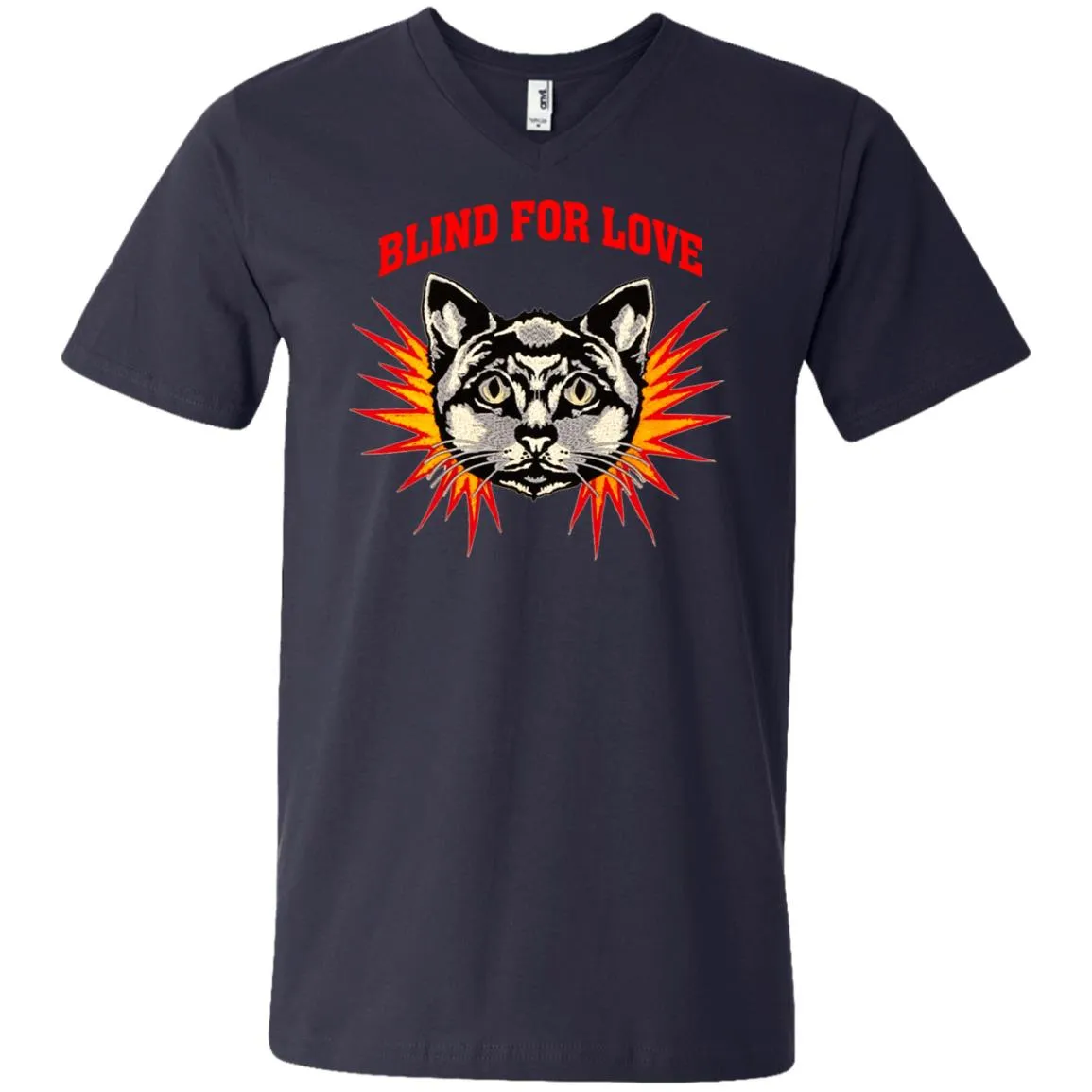 Gucci 2018 Cat Blind For You T-shirt Men V-Neck T-Shirt