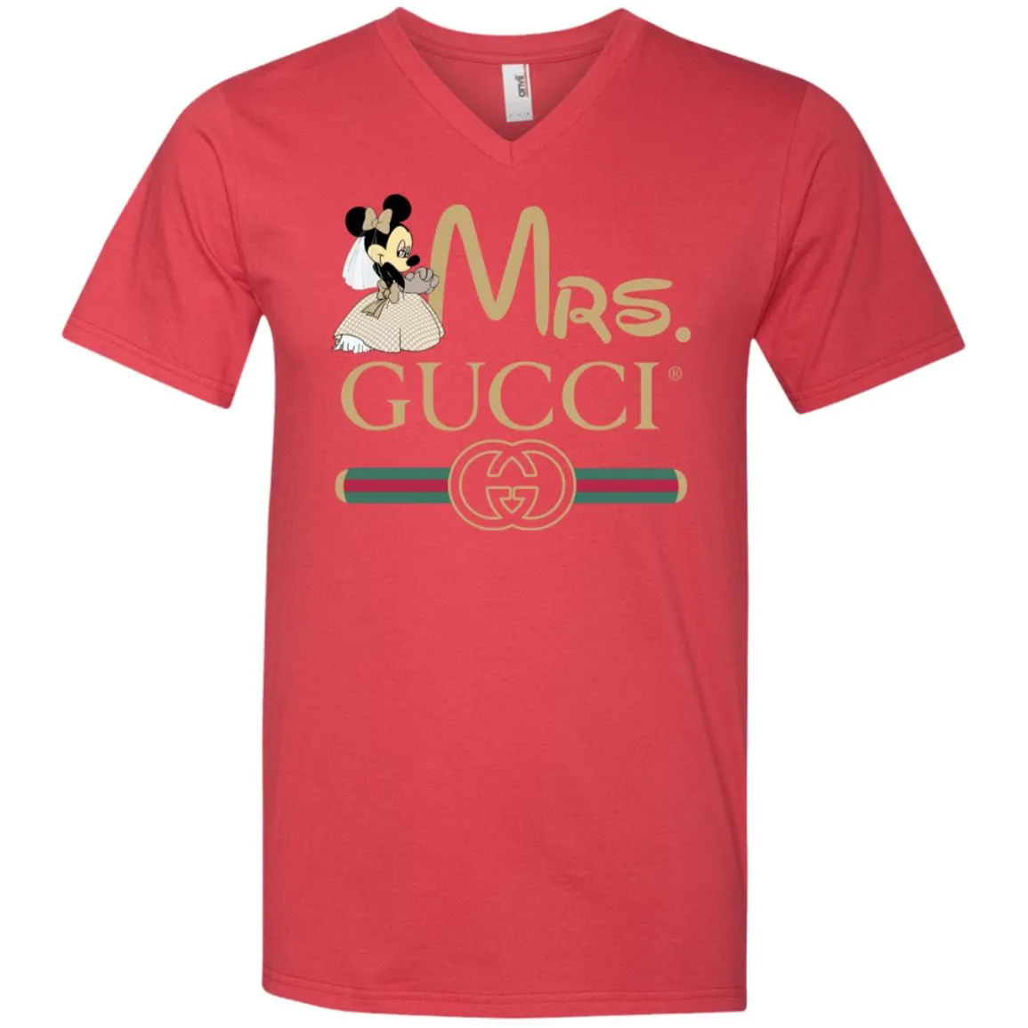 Gucci Couple Disney Minnie Valentine's Day T-shirt Men V-Neck T-Shirt