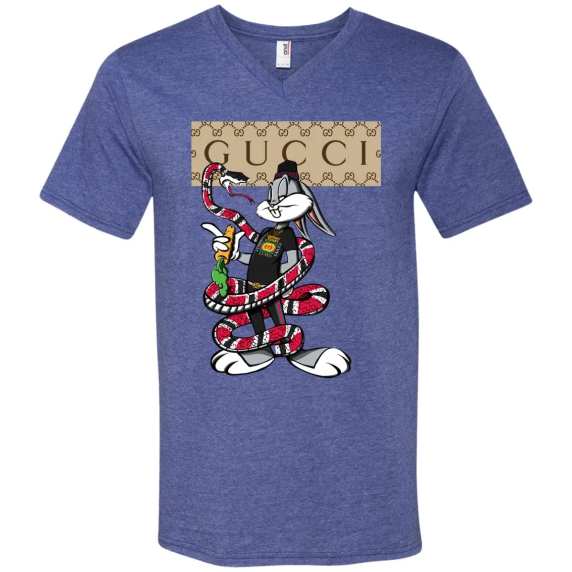 Gucci Rabbit Snake Gift Birthday T-shirt Men V-Neck T-Shirt