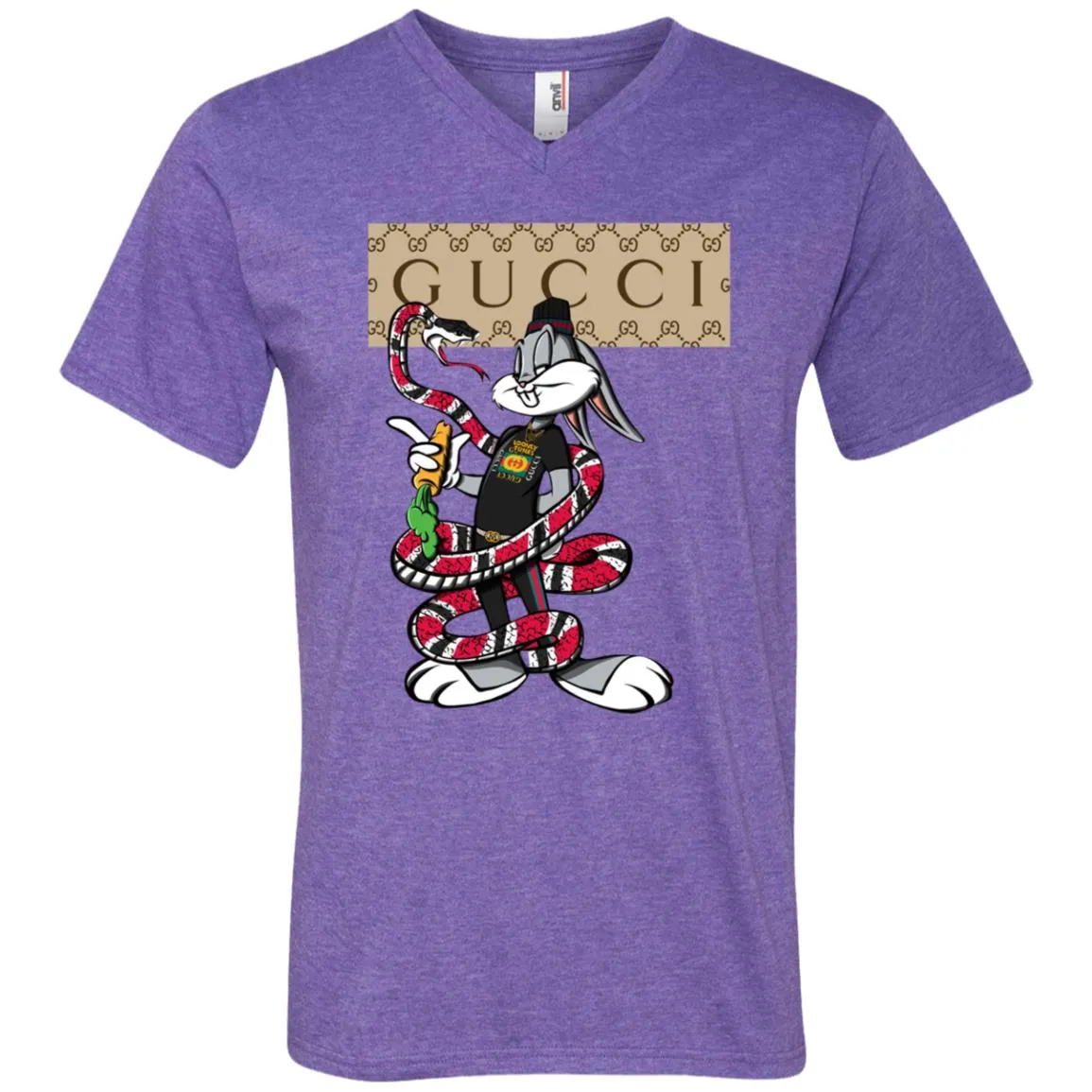 Gucci Rabbit Snake Gift Birthday T-shirt Men V-Neck T-Shirt