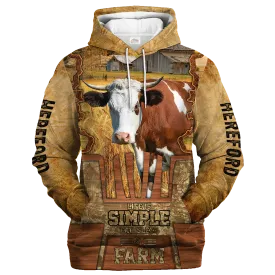 Hereford Life Is Simple A Farm Hoodie