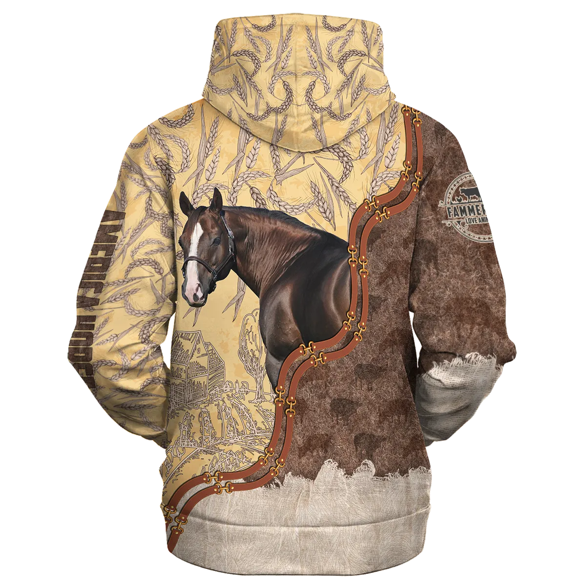 Horse Lovers In Barley Pattern Hoodie