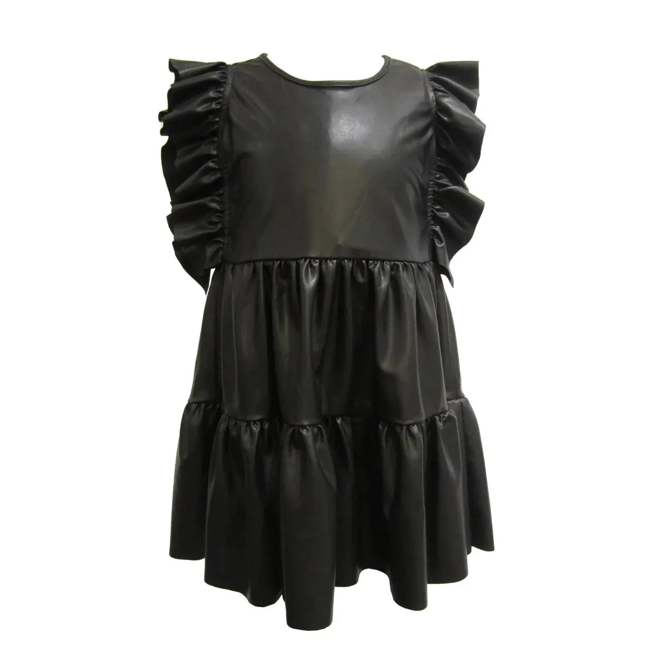 Little Mass Rockin Black Pleather Dress