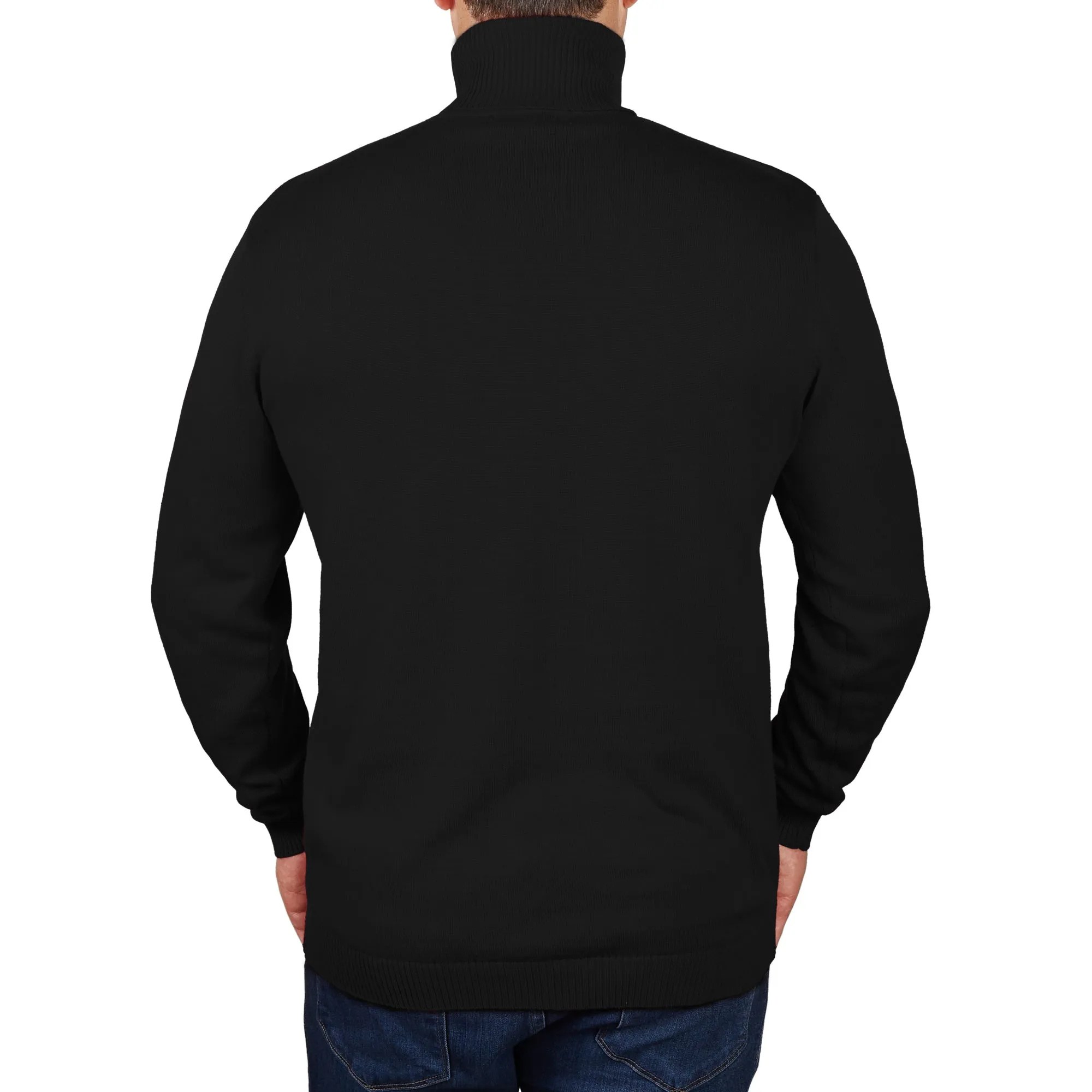 Long Sleeve Turtle Neck Sweater by Lorenzo Franco - Black