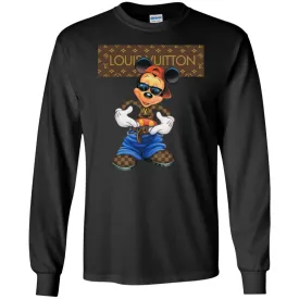 Louis Vuitton Mickey Mouse Cartoon T-shirt Men Long Sleeve Shirt