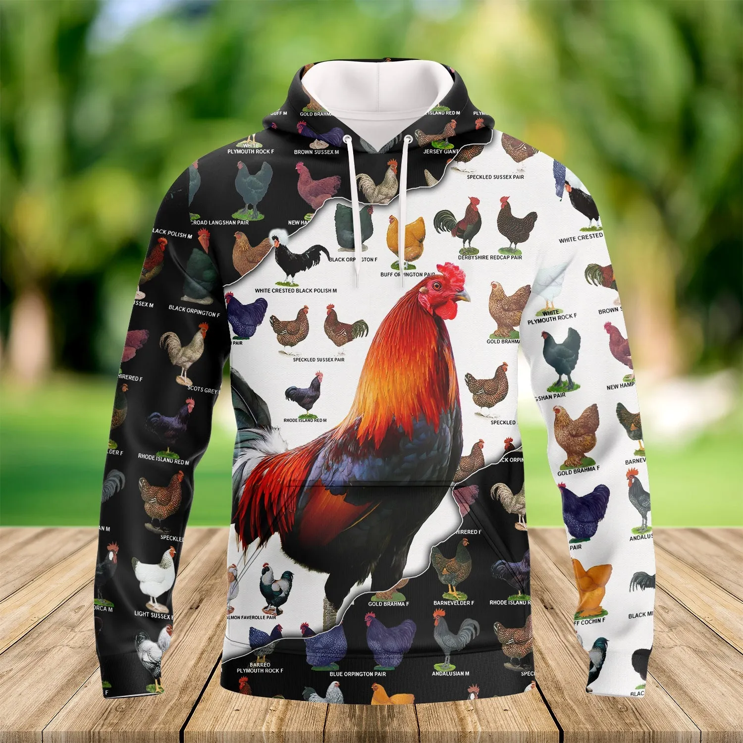 Many Type Rooster Farm Pattern 3D Full Print Sweatshirt Hoodie Bomber, Christmas Gift for Farmer