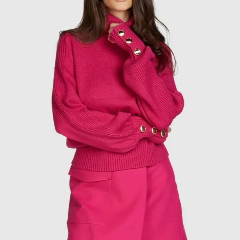 Marc Aurel Turtle/Crewneck Sweater - Hot Pink