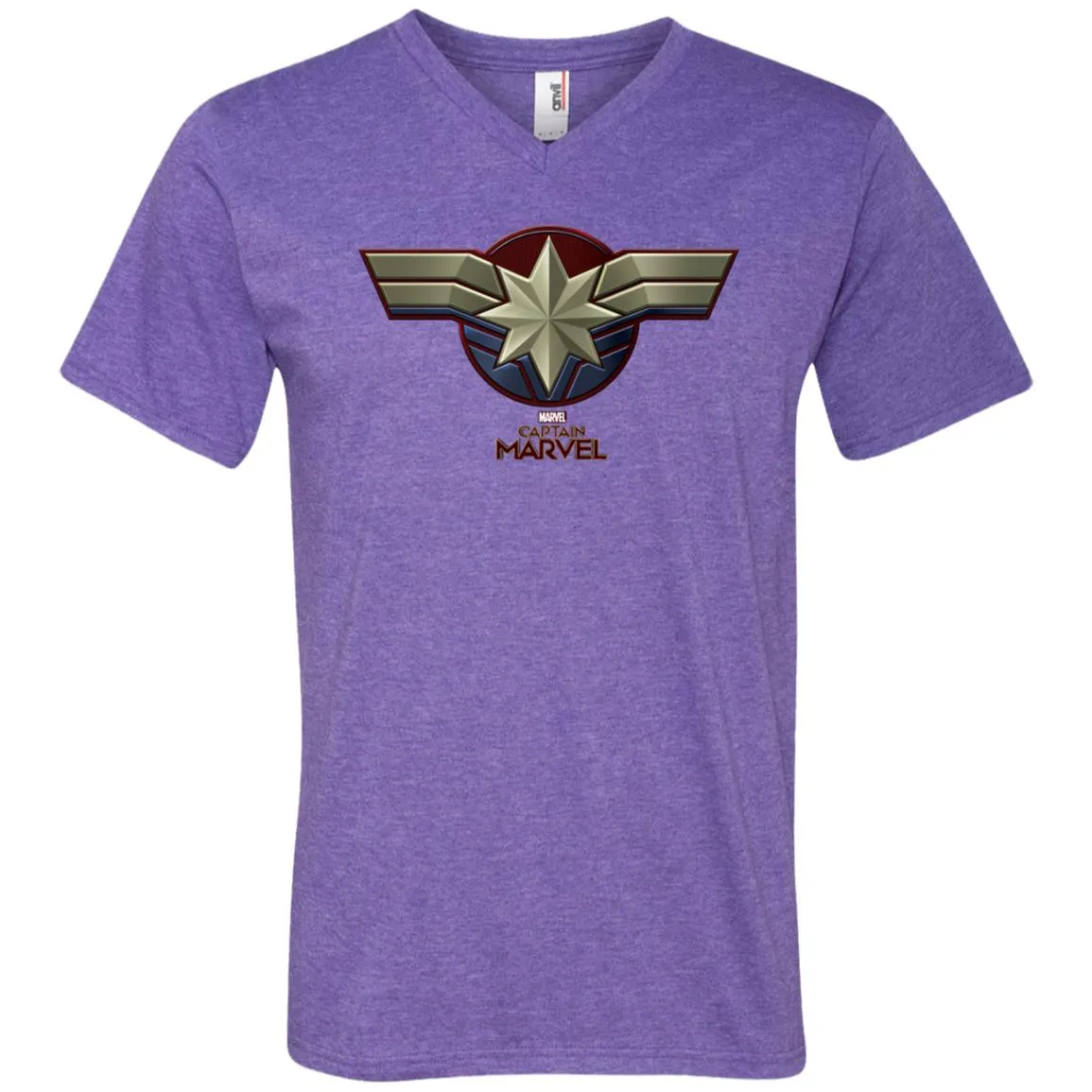 Marvel Captain Marvel Movie Chest Symbol Men V-Neck T-Shirt