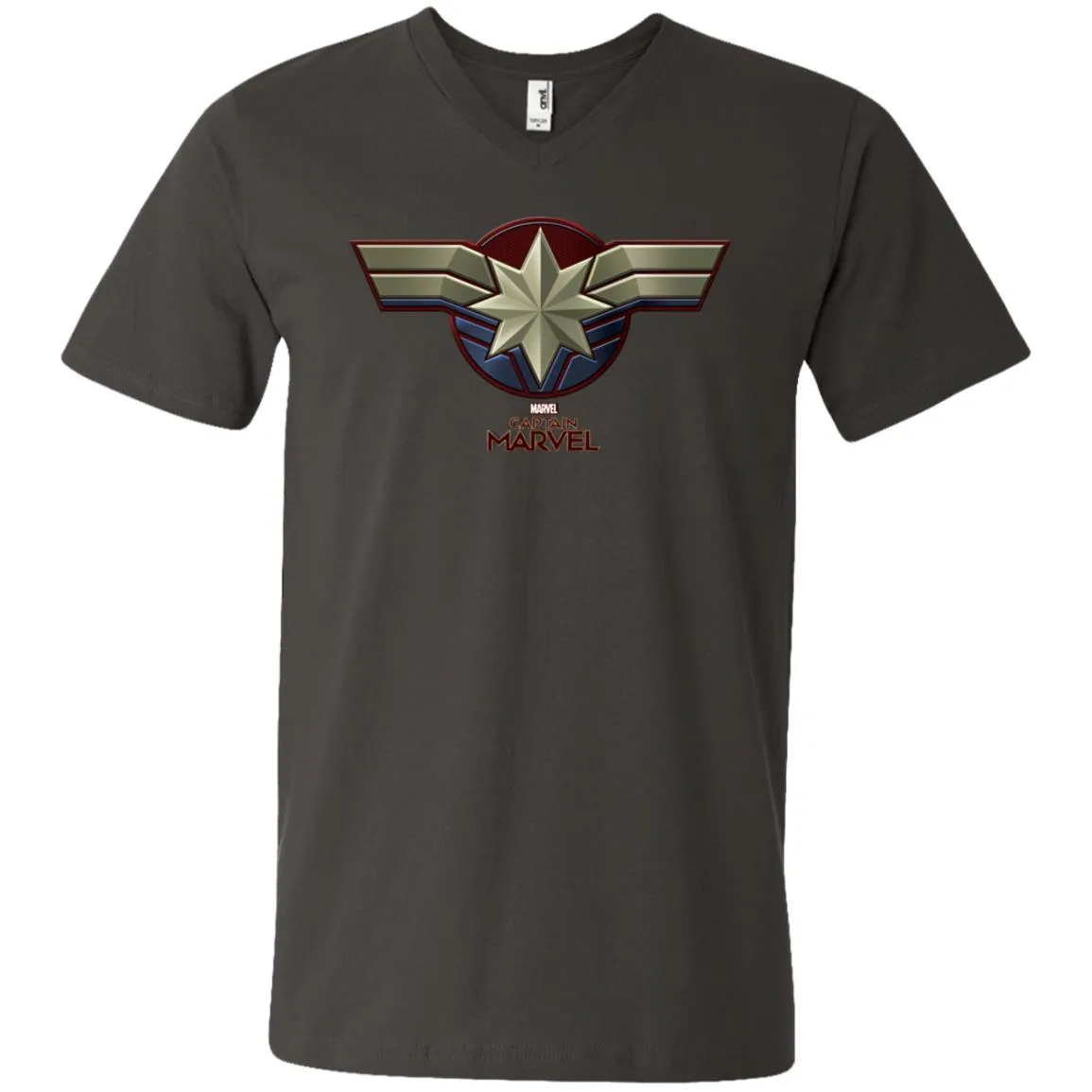 Marvel Captain Marvel Movie Chest Symbol Men V-Neck T-Shirt