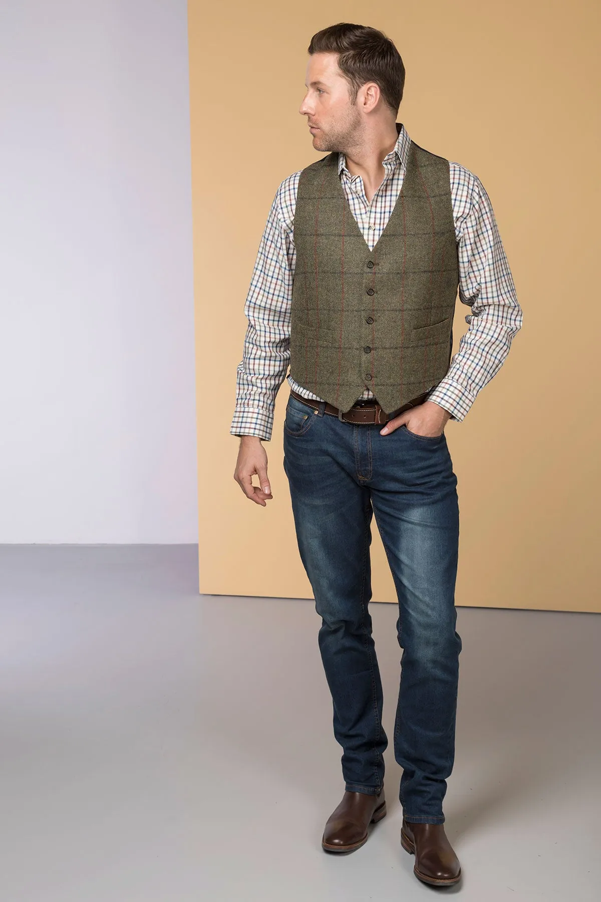 Men's Hawthorn Satin Back Tweed Waistcoat