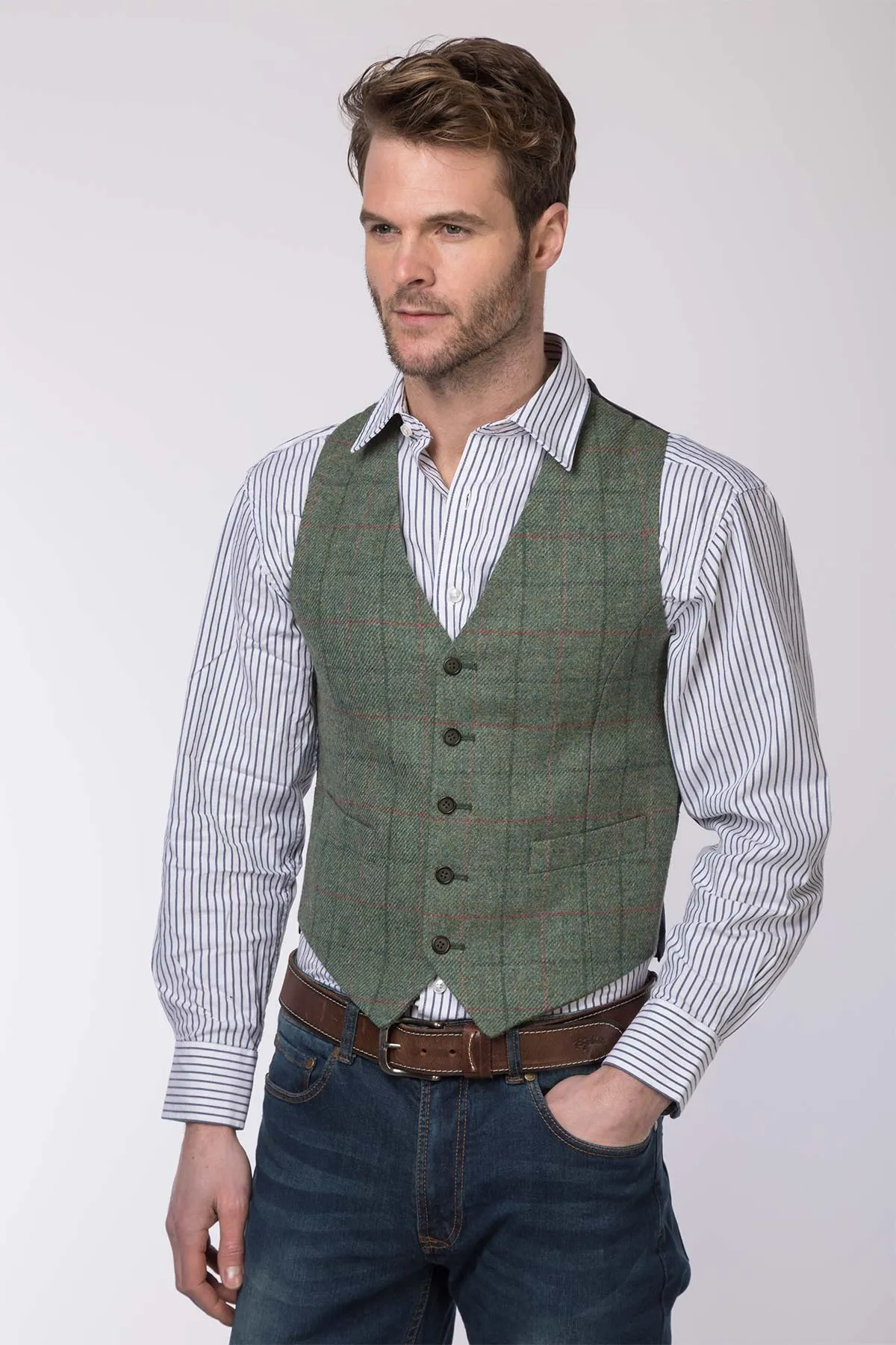 Men's Hawthorn Satin Back Tweed Waistcoat