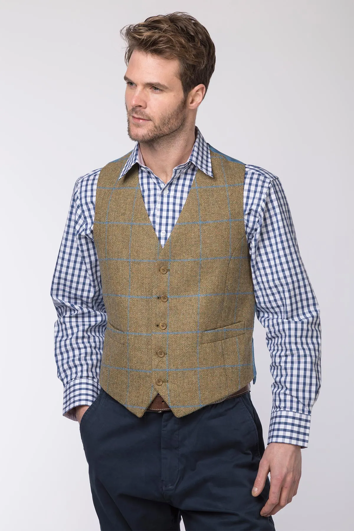 Men's Hawthorn Satin Back Tweed Waistcoat