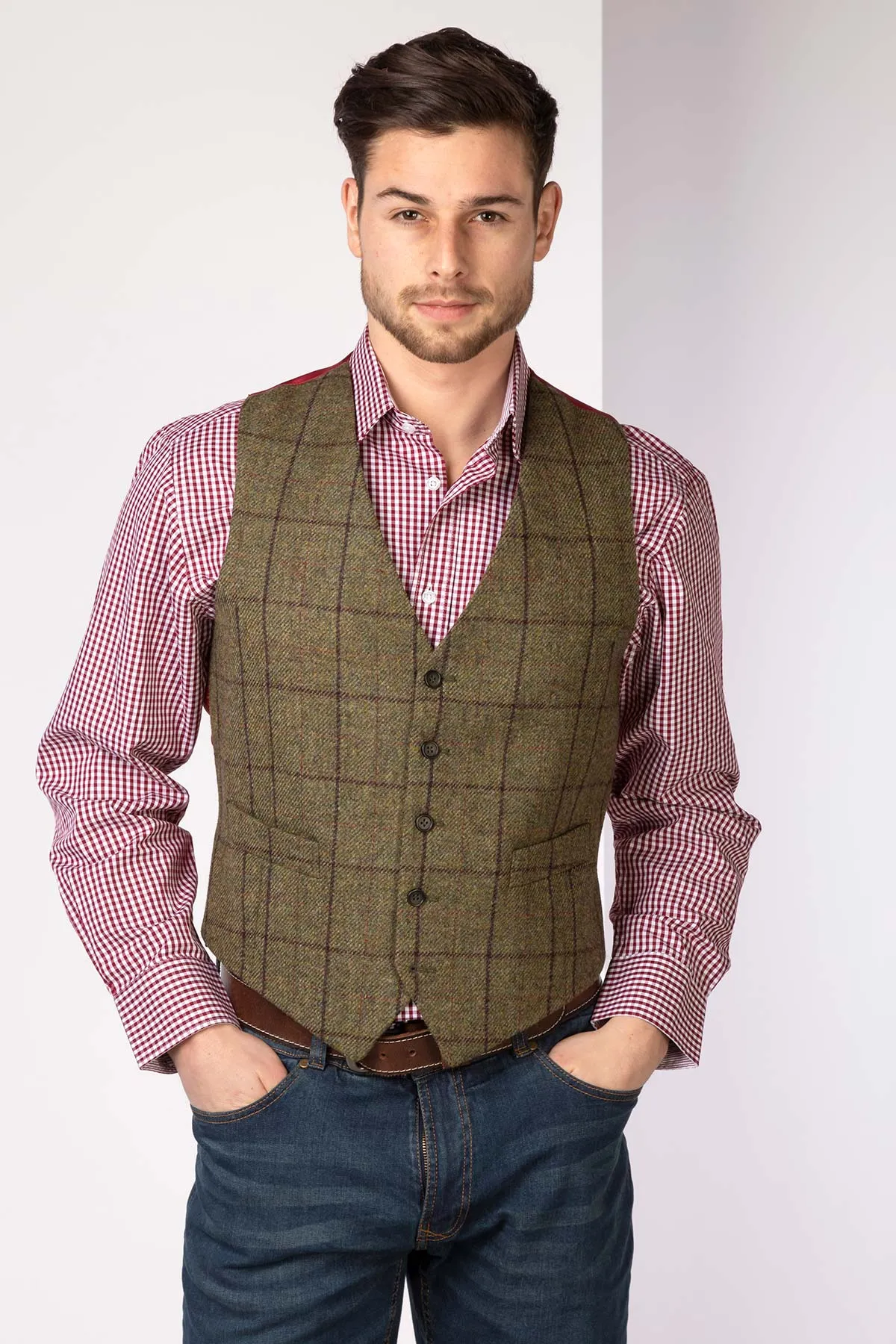 Men's Hawthorn Satin Back Tweed Waistcoat