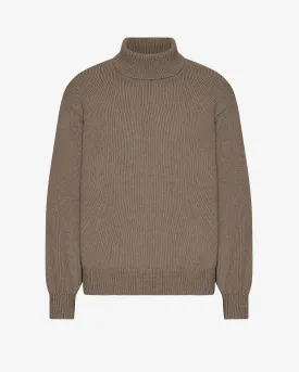 Merino Wool Turtleneck - Warm Taupe