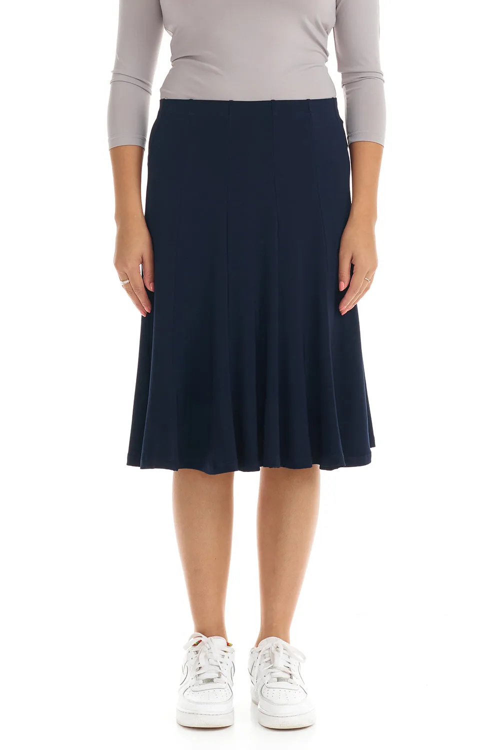 Navy Blue Below Knee Length Modest A-Line Skirt 'Florence'