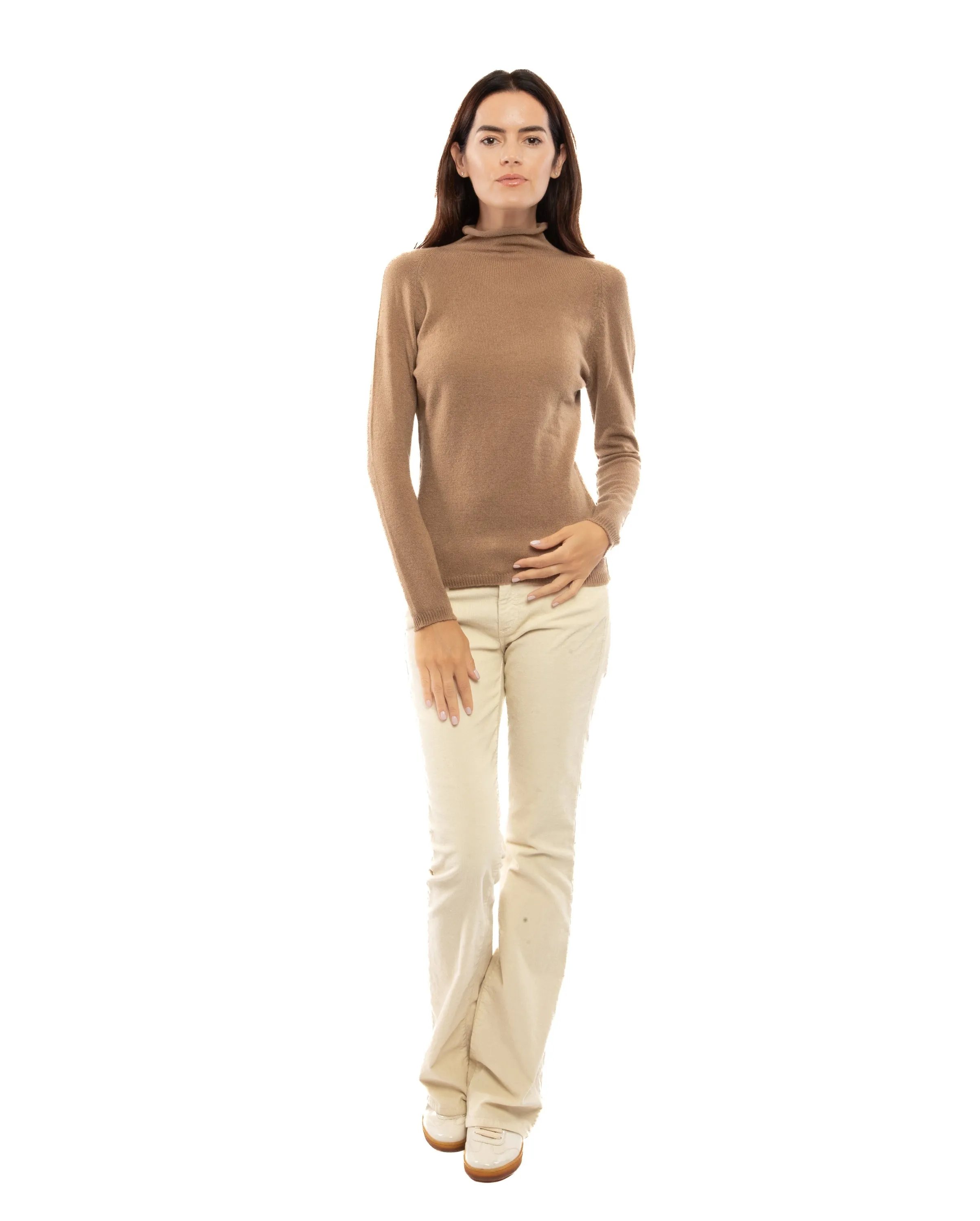 NEW FALL 24 - Women's Ultralight Cashmere Raglan Turtleneck Off-White