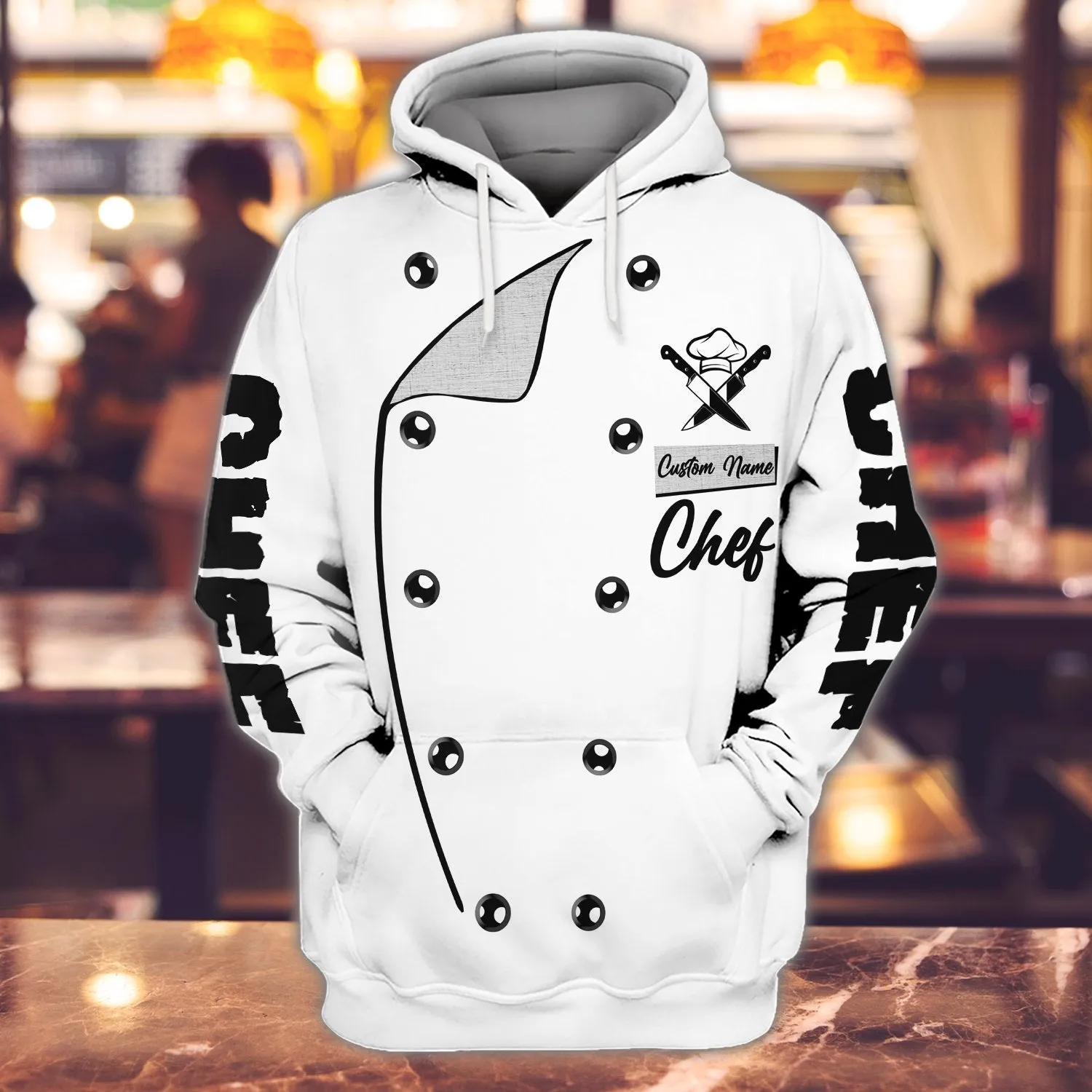 Personalized Name 3D Hoodie Chef Shirt, Idea Gift for Master Chef