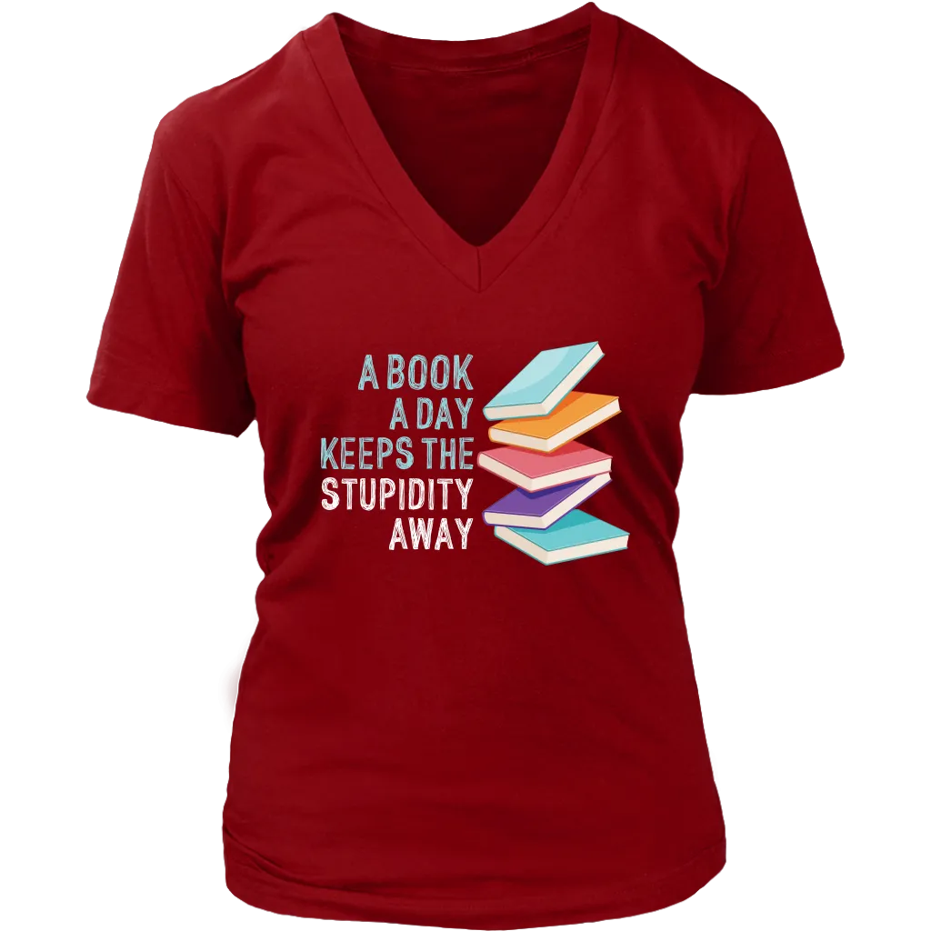 "A Book A Day" V-neck Tshirt