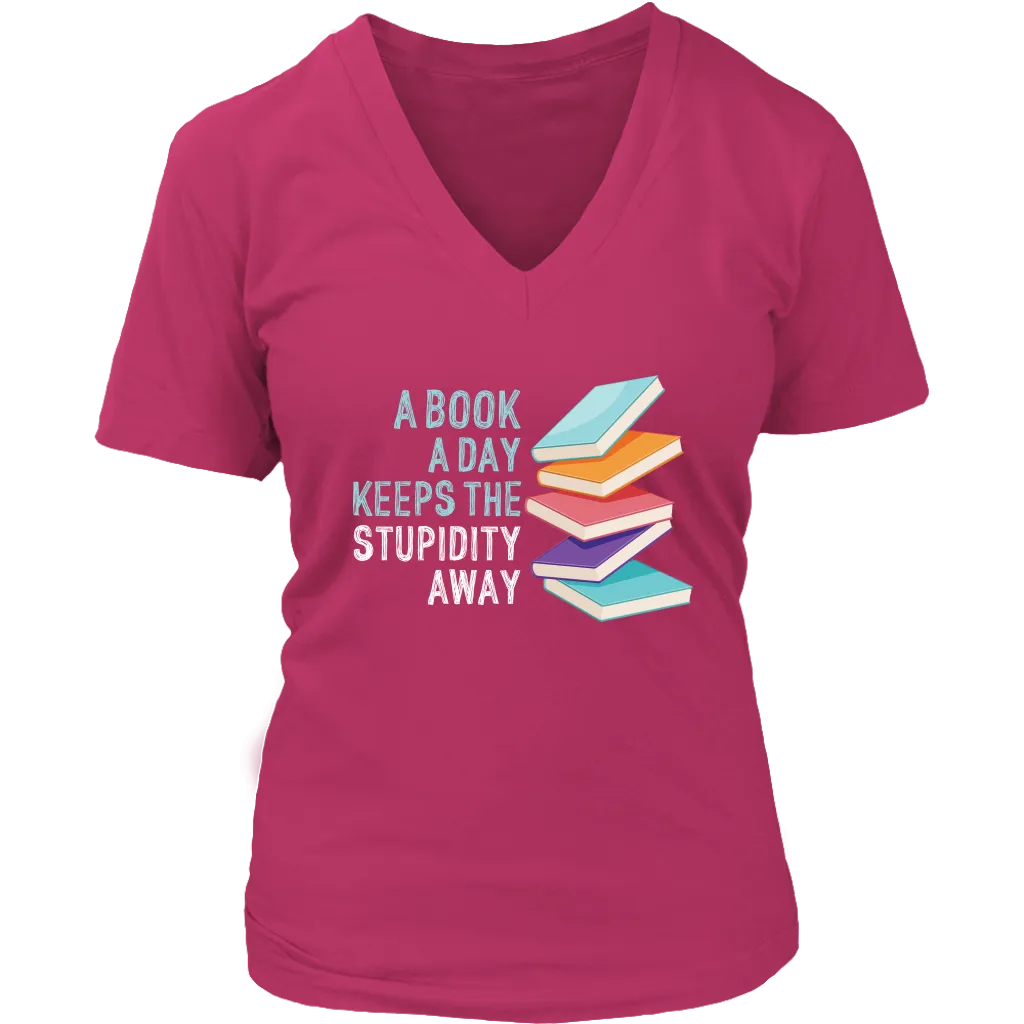 "A Book A Day" V-neck Tshirt