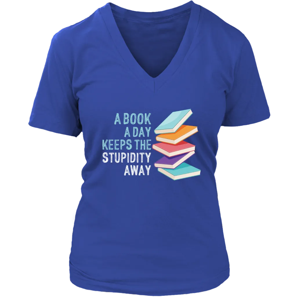 "A Book A Day" V-neck Tshirt